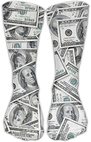 Seamless Us Dollars Money Comfortable Novelty High Athletic Sock Outdoor Gift