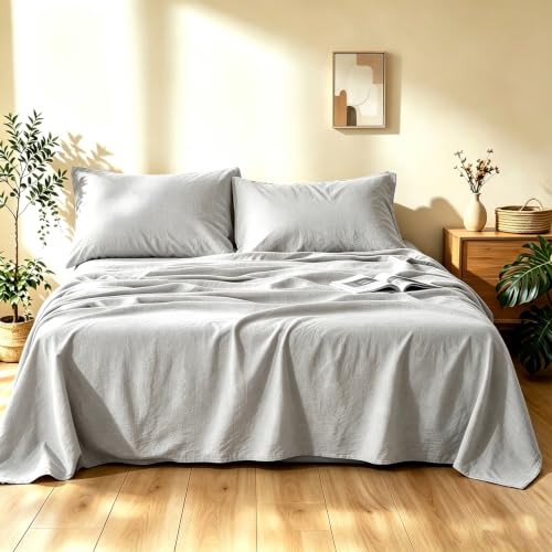Bedlifes Stone-Washed Linen Queen Sheet Set