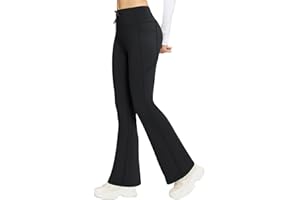 baleaf Women's Fleece Lined Pants Winter Thermal Warm Bootcut Flare Leggings Hiking Yoga Pants with Zip Pockets Cold Weather