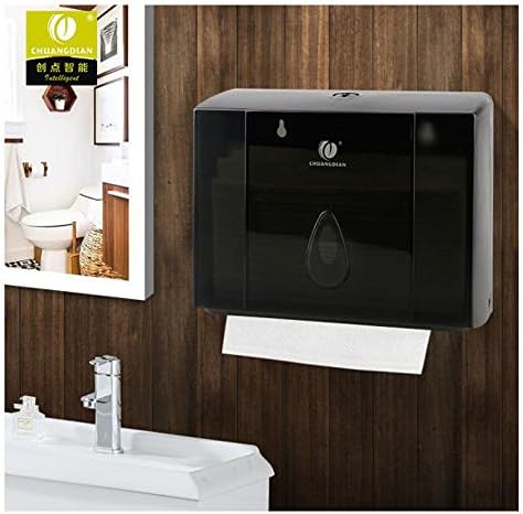 HEHEN CHUANGDIAN Wall-mounted Bathroom Rectangular Tissue Dispenser for Multifold Paper Towels/Gray Transparent