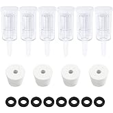 Brewland 6 Packs 3 Piece Airlocks for Fermenting with #6 Stoppers and Grommets, Air Lock Ferment for Beer Wine Making, Home Brew Bubble Airlock for Fermentation Carboy (6 Airlock+4 Bung+8 Grommet Set)