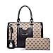Women Handbag,Women Bag, KINGH Vintage PU Leather Shoulder Bag Purse 2 PCS Set Bag 089 Black