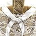 DGQ Burlap Flower Basket Vintage Retro Lace Bow Wedding Flower Girl Basket for Wedding Ceremony Party