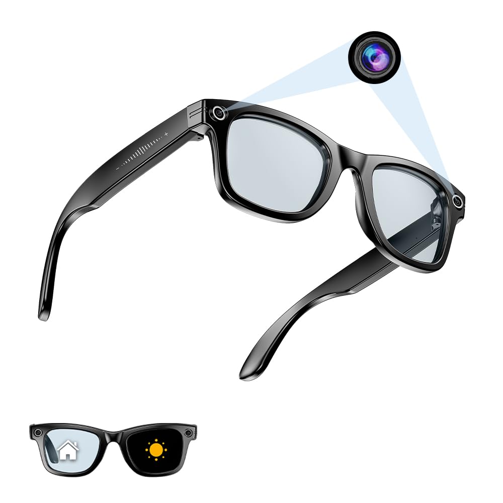 Photo 1 of Faifxo Smart Glasses Smartglasses Ai-Glasses Outdoor Recording Translation Bluetooth Sunglasses UV Protection 8MP HD SmartGlasses with Anti-Shake, Voice, Calling, Waterproof (Photochromic Lenses)