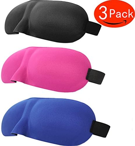 Sleep Mask For Men Women Kids Girls (3 Pack), Eye Mask sleeping Mask 3D Eyeshade for Sleeping Contoured Shape Ultra lightweight &amp; Comfortable Sleep Mask for Travel, Nap, Shift Works By SPOLLK