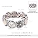 D EXCEED Women's Jewelry Gift Idea Etched Floral Crystal Rhinestone Stretch Bangle Bracelet 7
