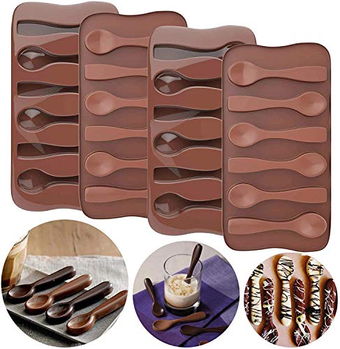 Palksky Hot Chocolate Spoon Molds - Candy Cane & Peppermint Silicone Molds for Hot Cocoa & Coffee