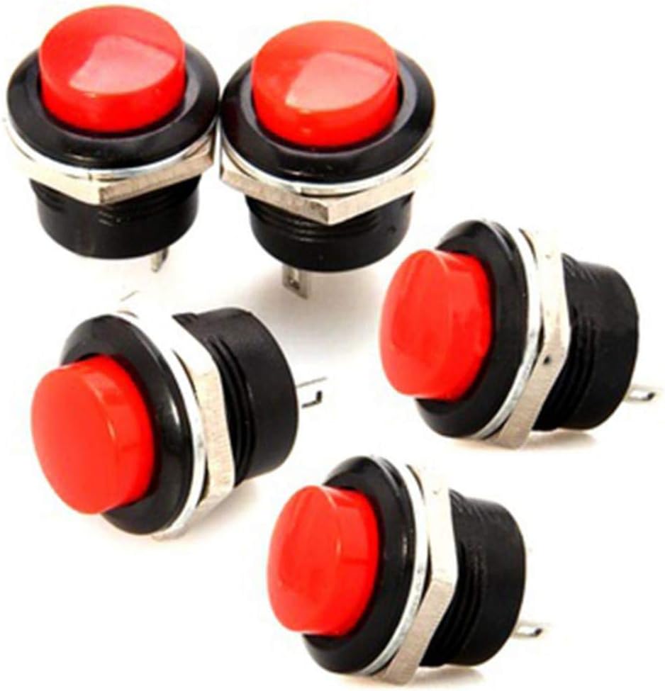 Mingsa Store Push Button Switch Car Interior Parts Switch Button 5 Pcs Momentary On/Off Push Buttons Horn Switch for Car Mini Auto Resetting Key