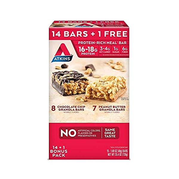 Atkins Protein Meal Bar, Cookies & Crème, Keto Friendly, 5 Count