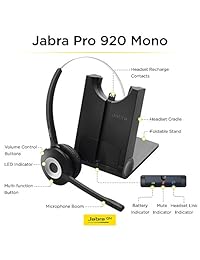 Pro 920 Headset - Mono - Inalámbrico - DECT - 394 ft - Sobre la cabeza, Sobre la oreja, Detrás del cuello - Monoaural - Auricular