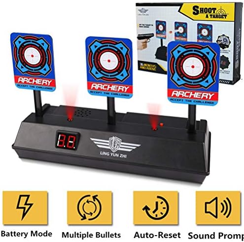 Yesoa Electronic Shooting Target Digital Scoring Targets Auto-Reset Intelligent Light Sound Effect Scoring Targets for Children Shooting Game, Shooting Training, Suit for Kinds of Bullets