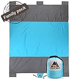 Compact Large Quick Drying Lightweight Durable Parachute Nylon Outdoor Beach Blanket Picnic Blanket Sand Resistant Oversized 7' x 9.5'