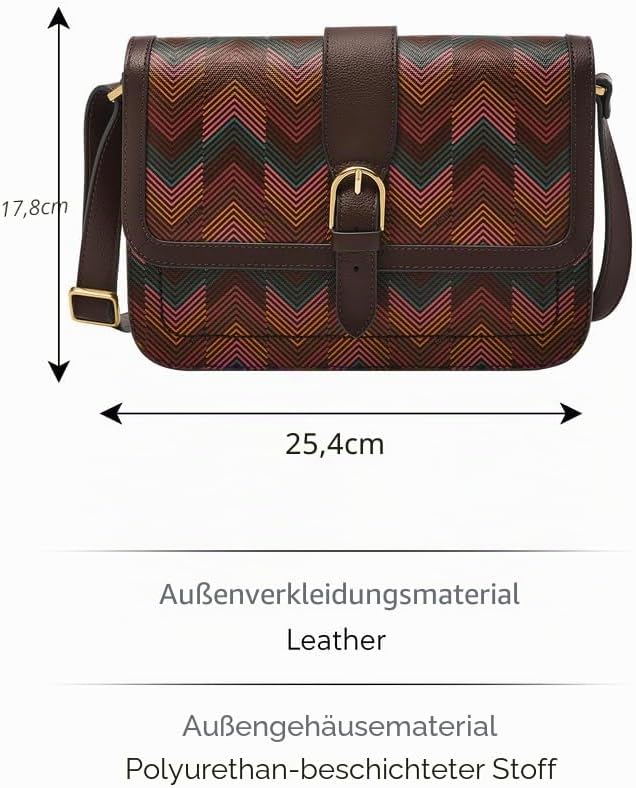 Zoey Handtasche aus Leder, Baumwolle oder Polyester für Frauen Mehrfarbig 25.4cm L × 7.62cm W × 17.78cm H