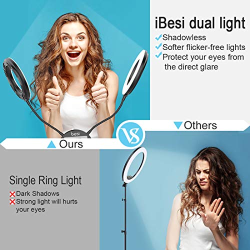 iBesi Dual Ring Light, 11 Light Modes, 2700-6500K, 2019 Upgraded 7