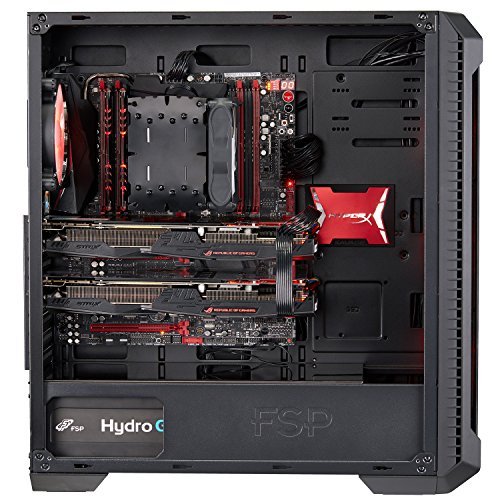 FSP E-ATX Mid Tower PC Gaming Case with 2 Translucent Tempered Glass Panels, 4 RGB Fans, and Asus Aura Sync Support(CMT520)