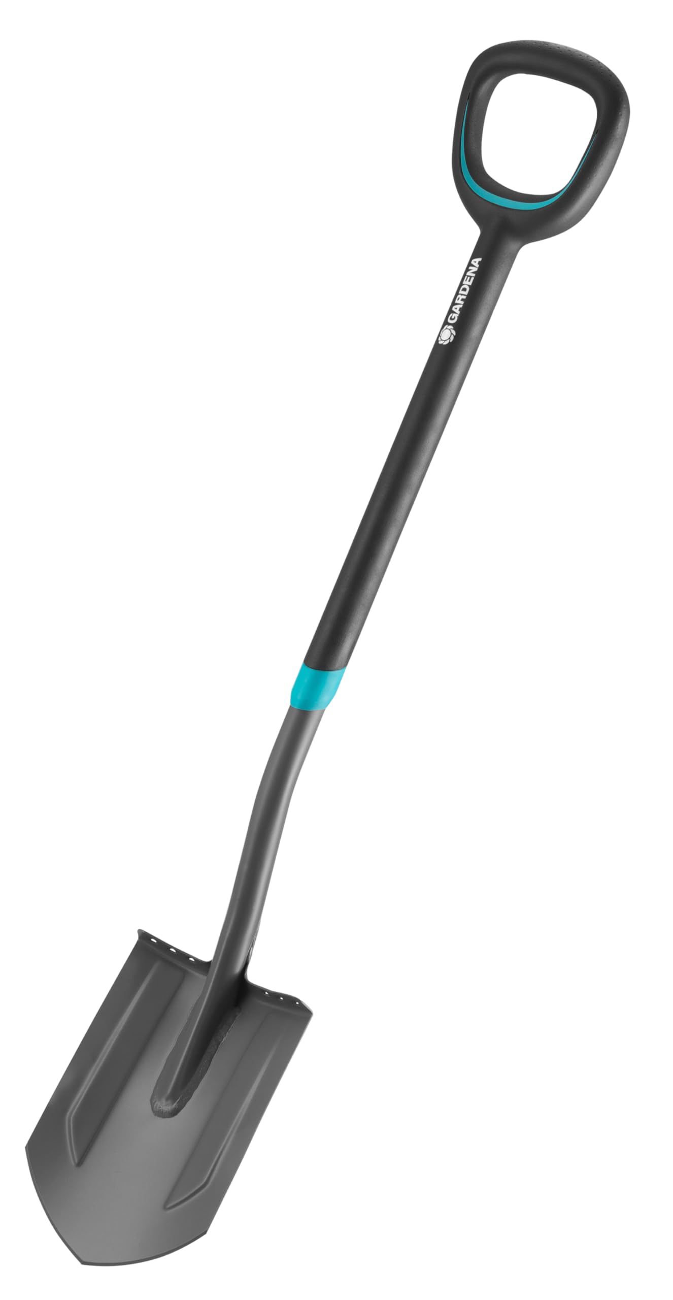 Gardena ErgoLine Pointed Spade, Garden Spade Steel for Turning Over and Removing Soil with Foot Rest and Ergonomic D-Handle 17012-20