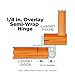 Liberty H01911C-SN-O 1/4-Inch Semi-Wrap Overlay Hinge (2 Count)