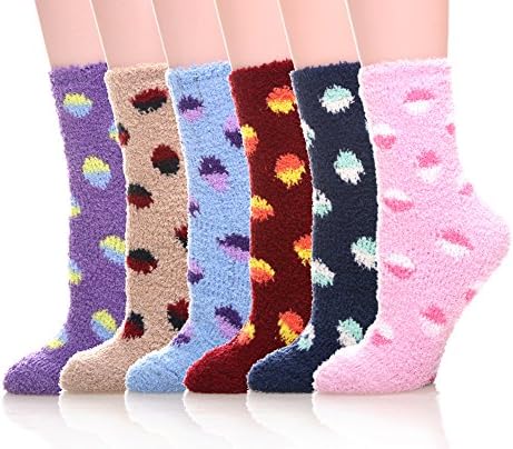 MIUBEE 6 Pack Women Super Soft Warm Microfiber Fuzzy Winter Warm Sleeping Slipper Socks