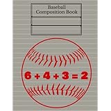 Baseball Double Play Composition Book, Graph Paper, 4x4 Grid: 7.44 x 9.69 - 101 Sheets/202 Pages