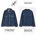 Loose Women Blue Washed Pocket Button Boyfriend Denim Jacket Jean Jacket Coat (XL-Chest 45.5'', Blue)