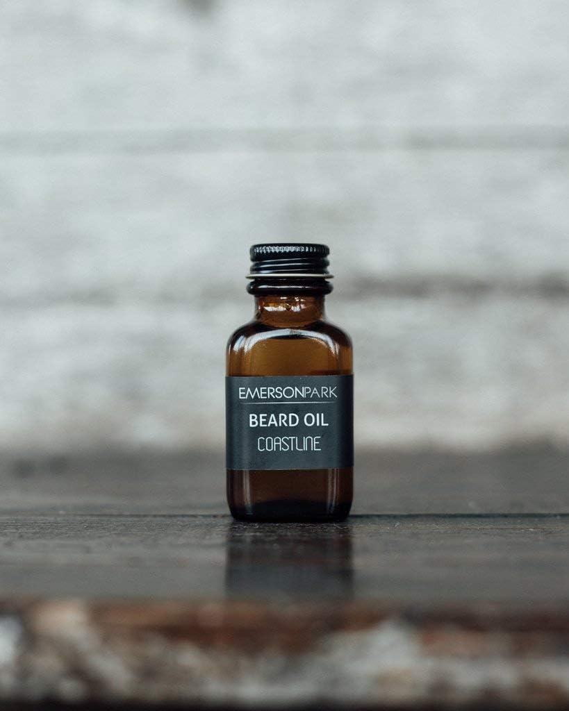 Emerson Park Premium Beard Oil - Natural Essential Oil & Leave in Conditioner - Softens & Strengthens Beards & Mustaches - 1 Oz Bottle (Coastline)