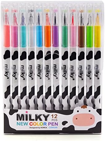 Cute Gel Pens Milky Cow Crystal Head Ballpoint Pen Set （set of 12）