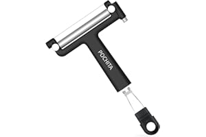 Replaceable Wire Cheese Slicer Cutter with 3 Extra Wires, Stainless Steel Adjustable Cheese Cutter, Ergonomic Handle Cheese K