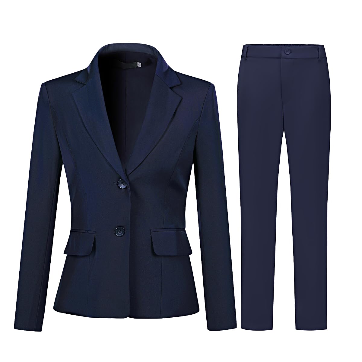 Photo 1 of (FAIR) YUNCLOS Women’s Formal Two Piece Office Lady Suit Set Work Blazer Jacket Pant Dark Blue