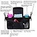 Lebogner Stroller Organizer, Insulated Deep Pocket Stroller Cup Holder To Keep Warm Or Cold Bottles, Extra Stroller Storage Space Accessories Pouch, Secured Universal Fit Black Baby Diaper Hanging Bag
