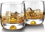 Premium Whiskey Glasses - Large - 11oz Set of 2 - Lead Free Hand Blown Crystal - Thick Weighted Bottom - Seamless Handmade Design - Perfect for Scotch, Bourbon, Manhattans, Old Fashioned's, Cocktails.