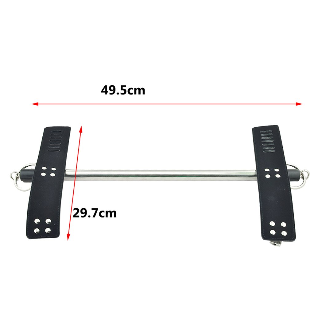 Careshine Bondage Jouets Kits du SM PU cuir en acier inoxydable Bondage Jambe Spreader Bar Ankle Cuffs Serrures 2 cadenas