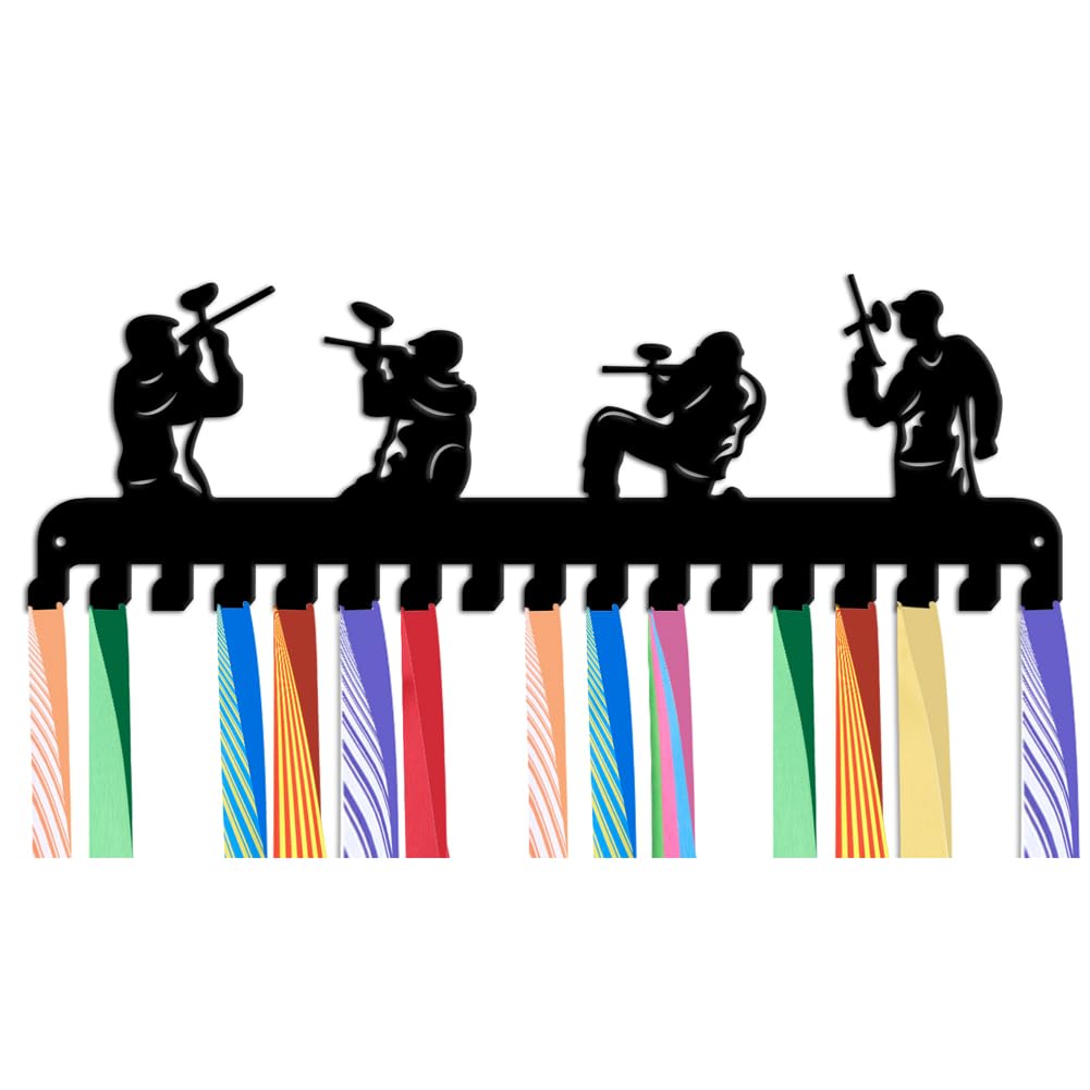 NBEADS Medals Hanger Display Holder Rack, Airsoft Medals Display Wall Mounted Frame Medal Holder Hooks Ribbon Holder with 17 Hooks for Competition Medal Wall Hanging Display