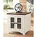 Signature Design by Ashley Wystfield Farmhouse End Table with Storage, Distressed White & Brown Finish