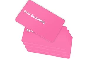 9toa RFID Blocking Card - 5 Pack, Contactless NFC Credit Card ID Protection Safe Bank Card Passport Entire Wallet Purse Shield Protector Blocker Guard (Pack of 5, Pink)