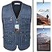 Eidlvais Men's Multi-Pockets Vest for Outdoors Travels Sports Blue Size XXL