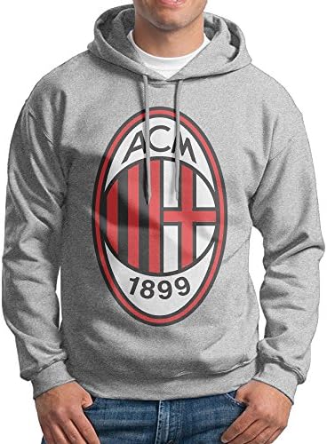 OKBEN Men's A.C. Milan Football Team Sweatshirt Hoodie Ash