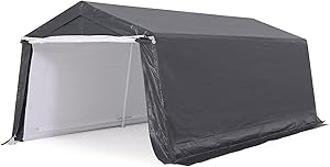 ABCCANOPY Outdoor Storage Shelter, Portable Storage Shed for Motorcycle Bike Garden Storage (10x10, Gray)