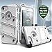 ZIZO Bolt Series iPhone 8 Case Military Grade Drop Tested with Tempered Glass Screen Protector, Holster iPhone 7 case White Gray