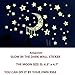 Amaonm Removable DIY Glow in The Dark Luminous Light Moon Stars Wall Decals Stickers Home Art Decor Wall Decorative for Girls Babys Bedroom Study Room Play Room Tv Background Wall Decorations