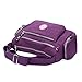 Women's Casual Tote Handbag Water Resistant Nylon Crossbody Bags Shoulder Bags Tote Purse Lady Messenger Bag (Purple)