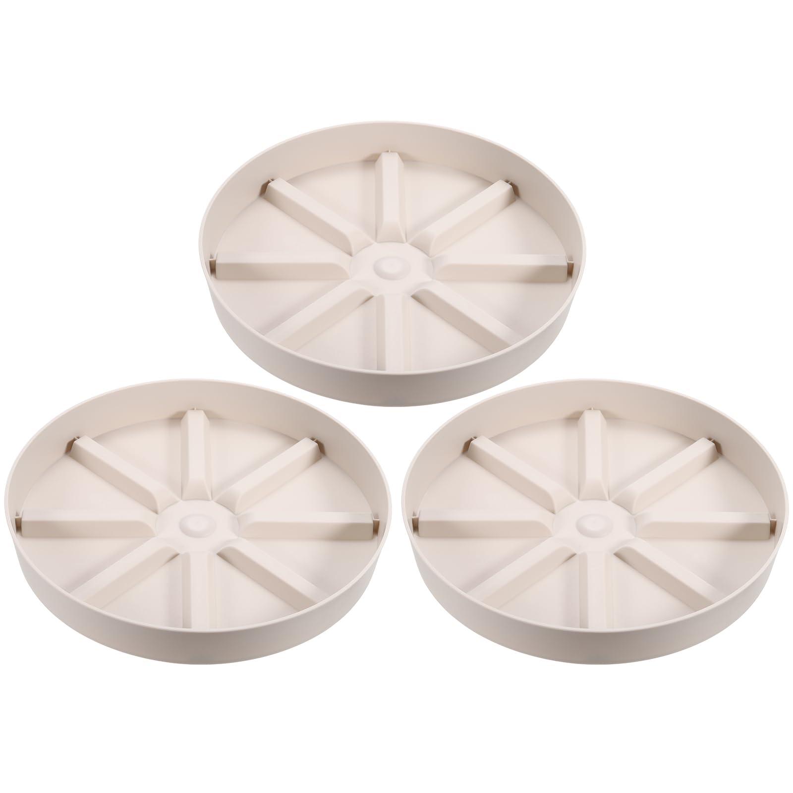 PATIKIL Plant Pot Saucers 10.5 Inch, 3 Pack Plastic Round Plant Pot Thicker Flower Drip Tray for Indoor Outdoor, White