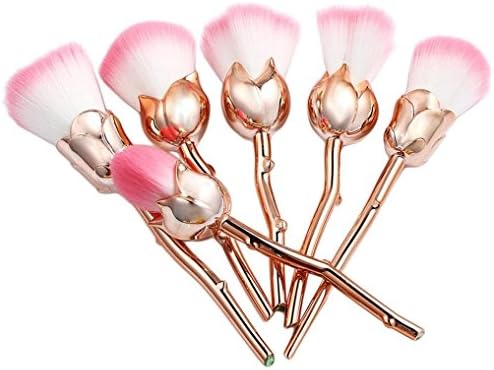 DORABO Makeup Brushes Set, Flower Makeup Brushes Unique Professional Kabuki Rose Brushes Foundation Blending Contour Cream Cosmetic Kit For foundation, loose powder, blush, shade (Gold)