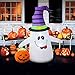 Zayzelle 4 Foot Halloween Inflatable Air Blown Ghost with Jack-O-Lantern Pumpkin/Witch Hat Lighted for Home Yard Garden Indoor and Outdoor Decoration