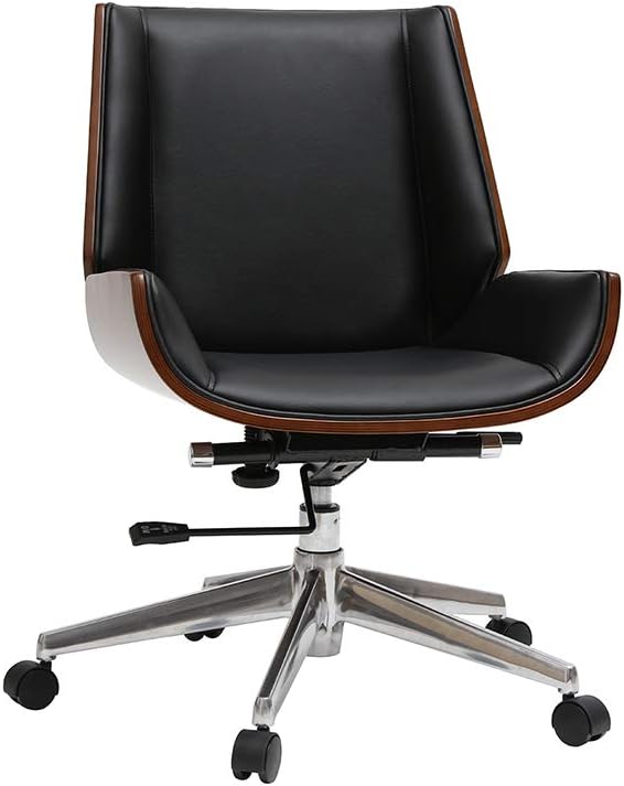 Miliboo Fauteuil De Bureau Design Bois Fonce Et Noir Curved Amazon Fr Cuisine Maison