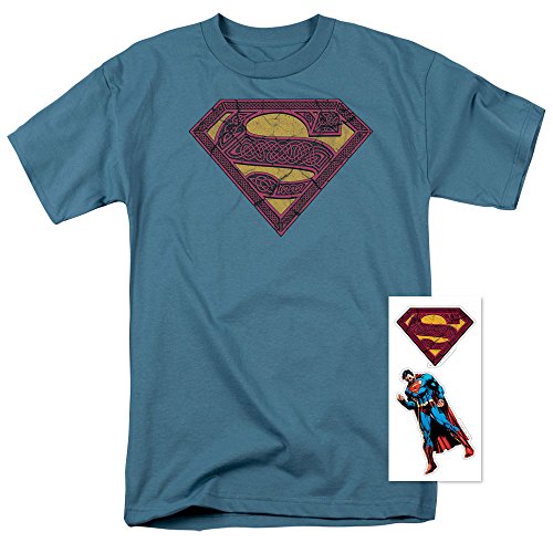 Superman Logo S Shield Celtic Texture T Shirt & Stickers