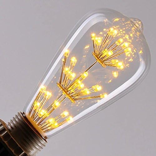 3W E27 220V 110V LED Fireworks Light Edison Screw Vintage Retro Filament Bulb Style lamp Bulb (Size: 220V, Color: Yellow)