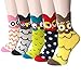 YSense Cute Animal Socks for Women 5 Pairs, Funny Dog Socks and Cool 100% Cotton Art Painting Cat Socks Women