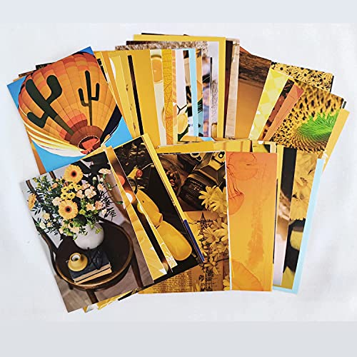fantasy casa Yellow Collage Kit for Wall Aesthetic decor, 60 Set 4x6 inch Images, Room Decor for Teen Girls, Posters For Room Aesthetic, Wall Collage Kit Aesthetic Pictures, cool room decor aesthetic, Posters Aesthetic, Collage Kit
