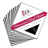 12x12 Permanent Vinyl, 20 Pack Black & White (10 of each) Outdoor Adhesive Backed Craft Sheets in Glossy Finish for Silhouette and Cricut to Make Monograms Stickers Decals and Signs by Scraft Artise
