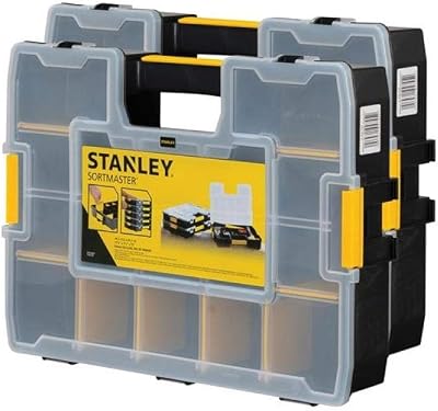 Stanley STST14027 2-Pack Shallow Master Organiser Removable Dividers Secure Lid
